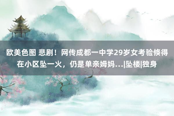 欧美色图 悲剧！网传成都一中学29岁女考验倏得在小区坠一火，仍是单亲姆妈…|坠楼|独身