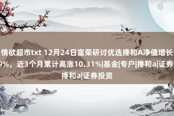 情欲超市txt 12月24日富荣研讨优选搀和A净值增长1.29%，近3个月累计高涨10.31%|基金|专户|搀和a|证券投资