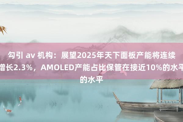 勾引 av 机构：展望2025年天下面板产能将连续增长2.3%，AMOLED产能占比保管在接近10%的水平